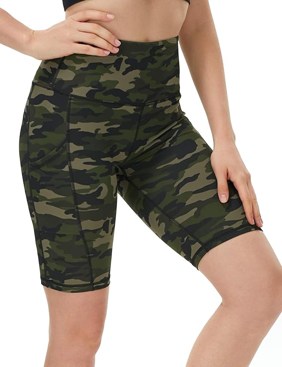 DILANNI Women's 8'' High Waisted Activewear Workout Bike Yoga Shorts