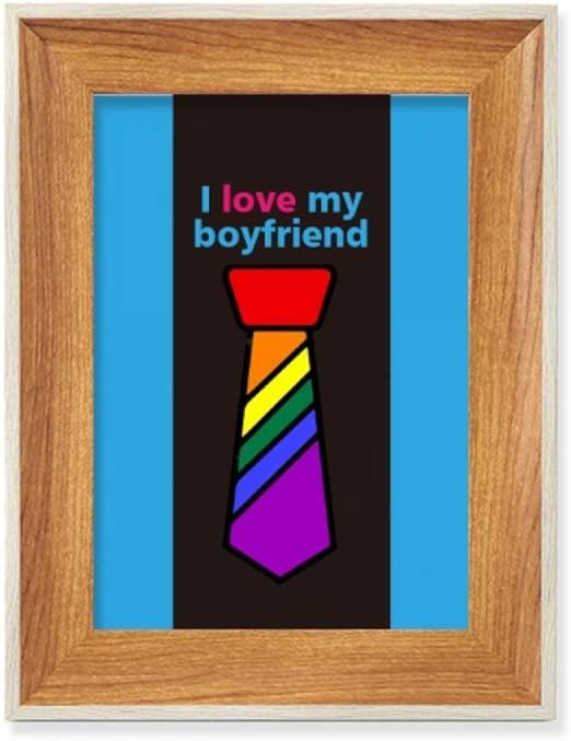 OFFbbUSA I Love My Boyfriend Desktop Wooden Photo Frame