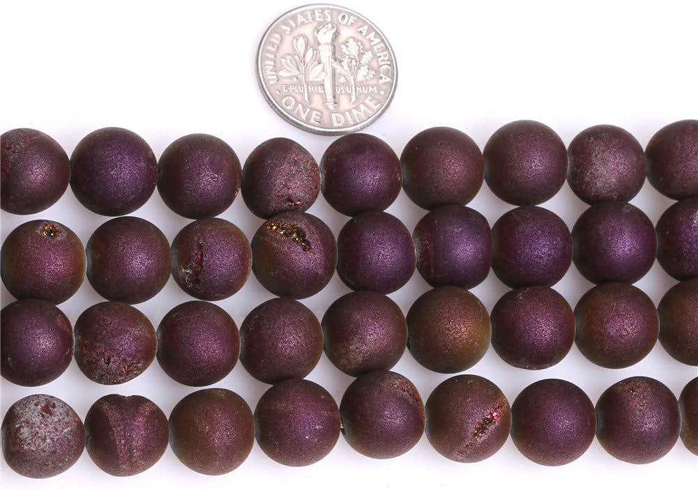10mm Vine Red Druzy Drusy Metallic Coated Agate Gemstone Round Loose Beads for Jewellery Making DIY Handmade Craft Supplies 15" - Image 5