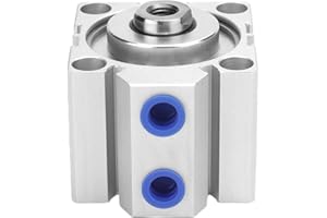 SDA50X25 Thin Air Cylinder, 50mm Bore x 25mm Stroke Dual Action Aluminum Alloy, 1/8 Port Small Pneumatic Cylinder for Industr