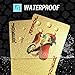 LotFancy 24K Gold Foil Playing Cards, 2 Decks of Cards with Boxes, Waterproof Plastic, Bridge Size Standard Index, for Cards Games, Magic Props