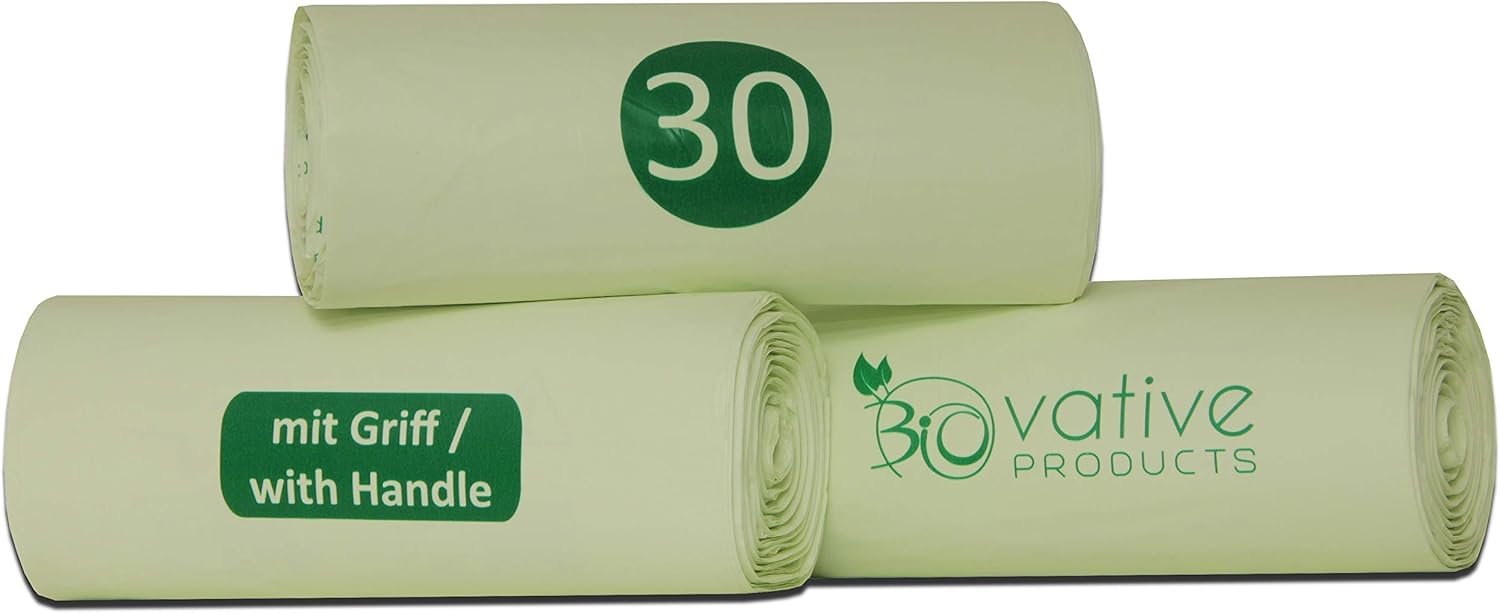 30L compostable bio garbage bag with handle 100 compostable and
