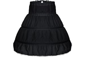 baotongle Girls Petticoat Underskirt with 3 Hoops Full Slip Girls Petticoat Crinoline Skirt for Halloween Party Daily Dress