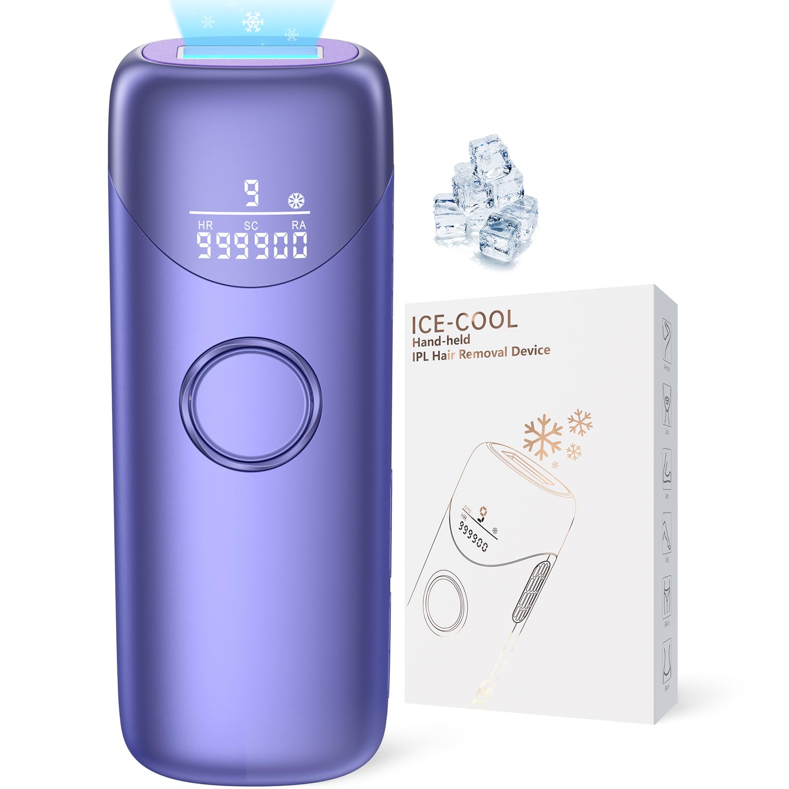 Laser Hair Removal with 5℃ Ice Cooling, Painless IPL Laser Hair Removal Device 3 in 1 Ubroo at Home Hair Remover Machine for Women Men Electrolysis Permanent Epilator on Face Body Depilation (Purple) Image