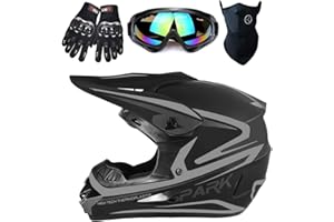 TTMiku DOT Youth Kids Motocross Helmet, Unisex Off-Road Dirt Bike ATV BMX MX Downhill Street Ride Motorcycle Helmet Goggles Gloves Mask