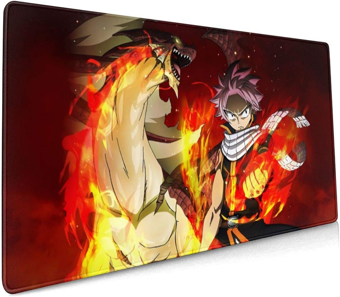 TeriDDeas Fairy Tail Anime Mouse Pad, Stitched Edge, Non-Slip Rubber Large Gaming Mouse Pad 15.8x35.5 in (90x40 cm)