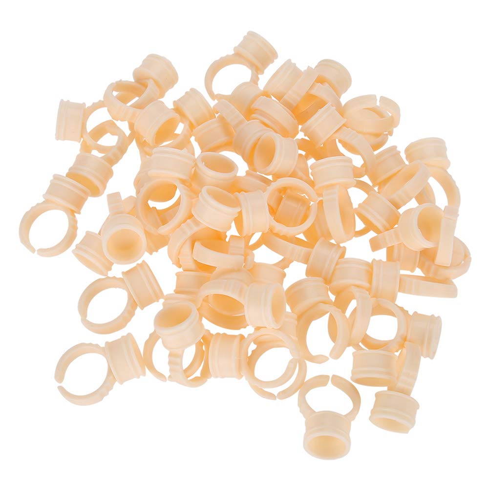 100Pcs Silicone Pigment Rings, Tattoo Ink Rings Holder, Eyebrow Microblading Pigment Glue Holder Microblading Pigment Rings Cup Holder Nail Art Eyelash Extension Tool(M)