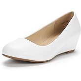 DREAM PAIRS Women's Debbie Mid Wedge Heel Pump Shoes