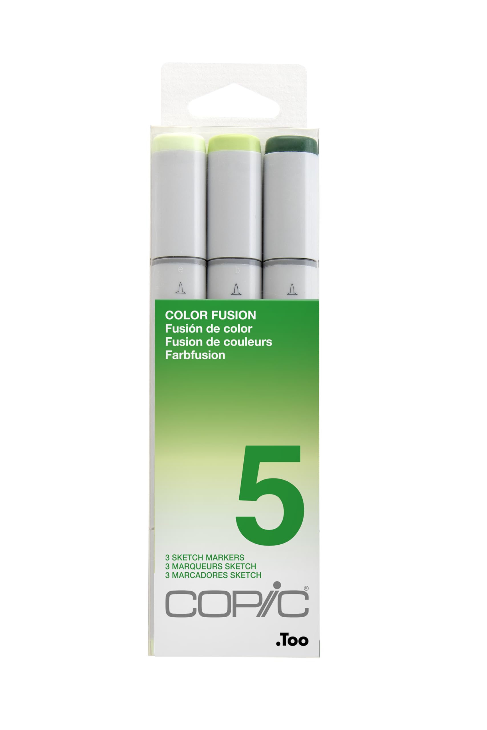 Copic Sketch Coloured Marker Pen - Set of 3 Color Fusion 5, For Art & Crafts, Colouring, Graphics, Highlighter, Design, Anime, Professional & Beginners, Art Supplies & Colouring Books