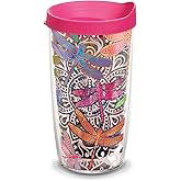 Tervis Made in USA Double Walled Dragonfly Mandala Insulated Tumbler Cup Keeps Drinks Cold & Hot, 16oz, Quartz