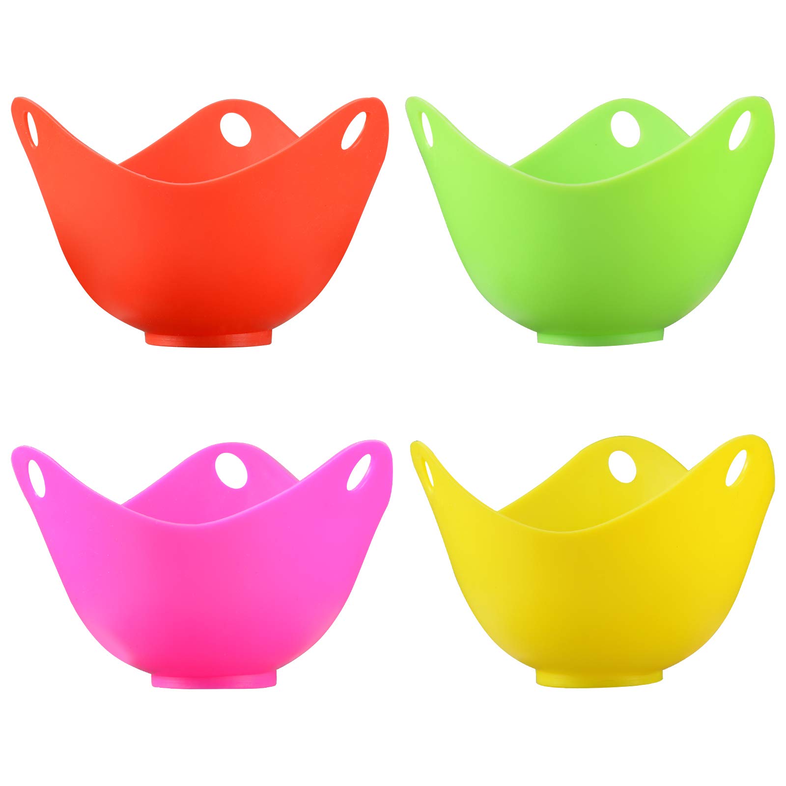 Epoch-Making Silicone Cups (4 Pack) with Base Ring, BPA Free Kitchen Essentials Poached Maker Microwave Egg Poachers Mold