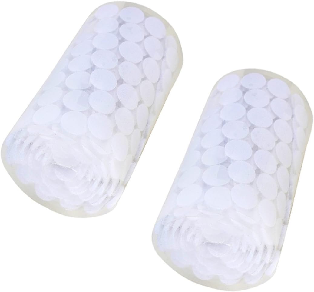 HomeABC 4000pcs Sticky Back Coins Hook Adhesive Tapes, 3/4" Diameter, White