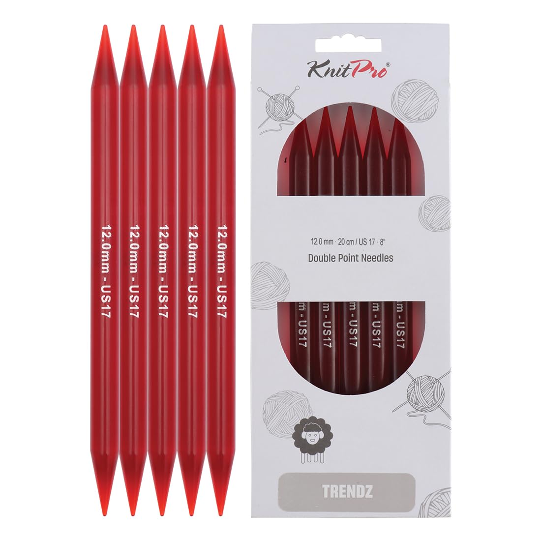 KnitPro Trendz Double Pointed Needles 8" (20cm) | 12.00mm