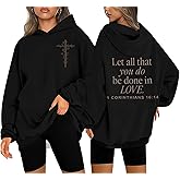 ASTANFY Christian Sweatshirts for Women Jesus Religious Faith Hoodies Inspirational Graphic Tee Long Sleeve Pullover Shirts