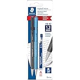 STAEDTLER Triplus Micro Mechanical Pencils, 1.3mm #2 Lead with Twist Eraser, Ergonomic Triangular Grip, Includes 6 Refills, Break-Resistant Lead, 2-Pack