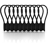 Kanemc Black Magnetic Cable Ties 10-Pack, Silicone Cord Twist Ties Magnet Strap For Charging Wire Organizer, Earphone Cords Wrap, Fridge Magnets, Storage Or Travel