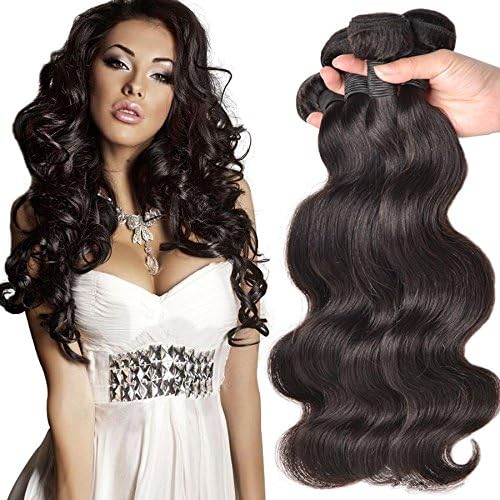 Hismile Hair Human Hair Weft Body Wave Hair Bundles Natural Color Hair Extensions Brazilian Unprocessed Virgin Hair Extensions Soft And Shining Luxurious 14"14"14"