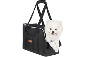 BECIVI Dog Purse Carrier for Small Dogs Cats Rabbits Up to 13lbs, Lightweight Pet Sling Carriers with Crossbody Strap, Portable Puppy Soft Sided Tote Bag Carrier for Vet,Hiking,Travel Black