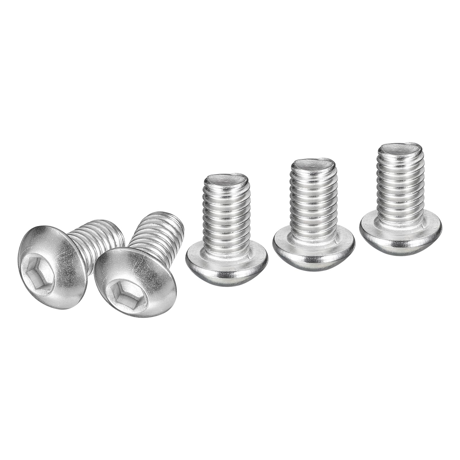 DTGN M8-1.25x14mm Button Head Socket Cap Screws - 50Pack - Good for Machine - 304 Stainless Steel 18/8 - Hex Drive Full Thread Fasteners — image 1