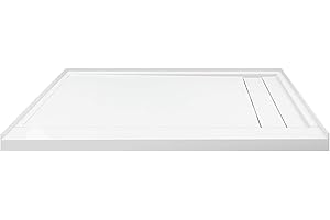 Transolid FLU6030R-31 Linear 60-in W x 30-in L Rectangular Concealed End Tub Replacement Shower Base with Right Hand Drain, White