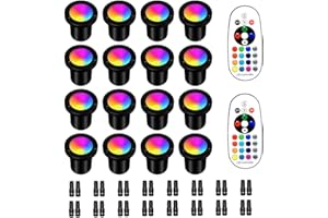AOAXL RGBW Low Voltage Landscape Lights, 12-24V Color Changing IP67 Waterproof Outdoor In-Ground Lights for Garden Yard Patio Christmas Decorations (16 Pack)