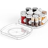 Yieach 2 Pack Large Rectangle Lazy Susan Turntable for Cabinet,Countertop - 12″x10″ Square Refrigerator Lazy Susan Tray,Spice Tray and Turntable Organizer for Fridge,Pantry,Kitchen Seasoning Organizer