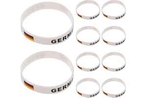 DOITOOL 20pcs Germany Country Flag Silicone Bracelets – Football Sports Wristbands for Soccer Fans, Team