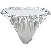 SEAUR Women Sexy Glossy Panties Sparkly Metallic Underwear Shiny Breathable Soft Stretchy Thong Rave Bottom