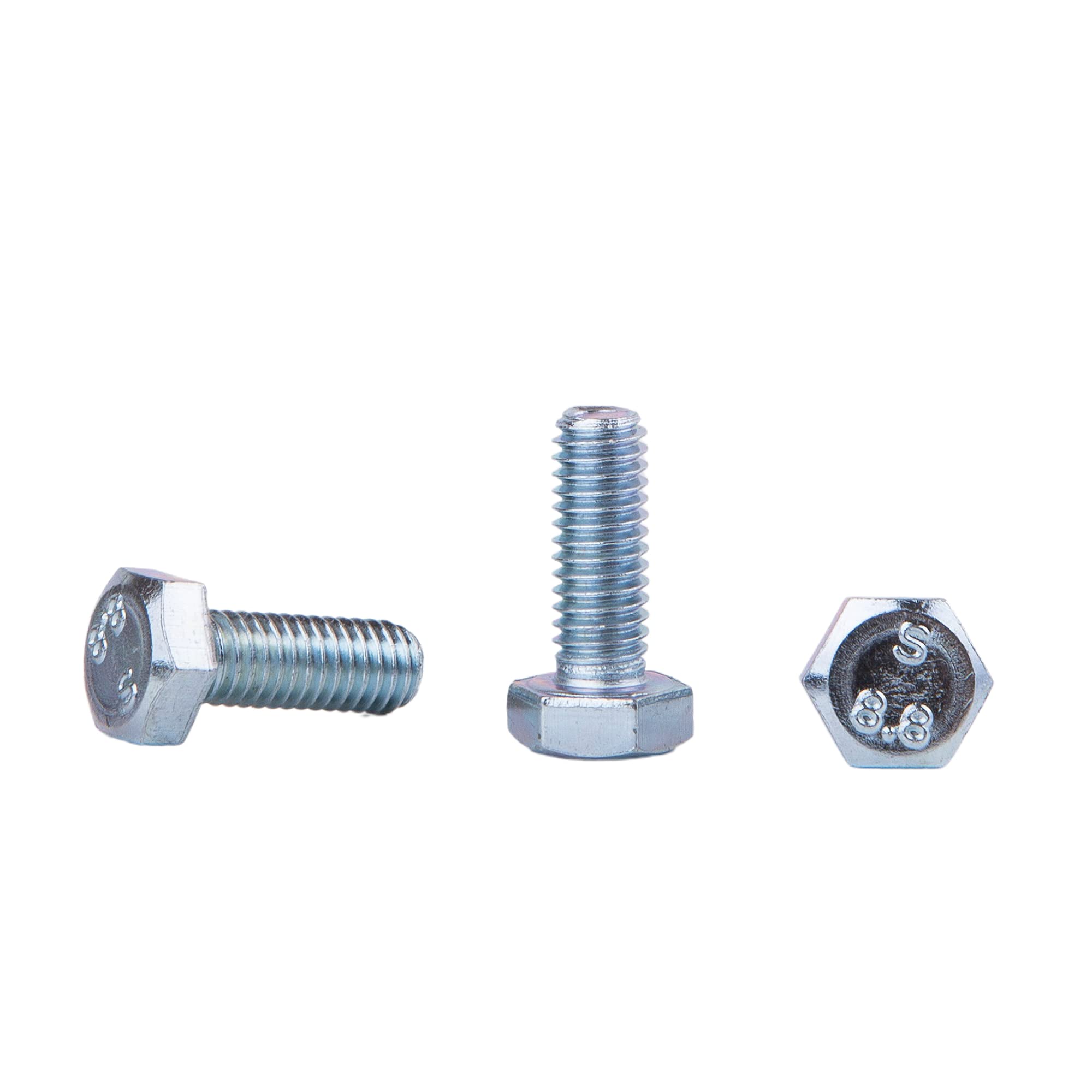 (Pack of 100 pcs) DIN 933 Zinc Plated Steel Hexagon Bolts M6 x 16 mm 8.8 Grade, Hex Screws, Fully Threaded, Hex Head, Tap Bolt (100, M6 x 16 mm)