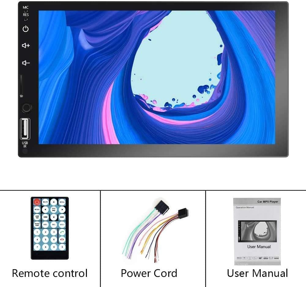 Camecho Double Din Car Stereo 7 1080P HD Touch Screen Radio DPlay