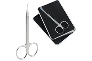 Qunzhao Cuticle Scissors for Women and Men Curved Stainless Steel with Tip Grooming Blades Manicure Nail for Dry Skin Nail Scissors (1)