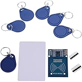 IZOKEE Card Reader Module for RFID RC522 with S50 13.56MHz Smart Card Chip Key Ring for Arduino for Raspberry Pi (1 Set)