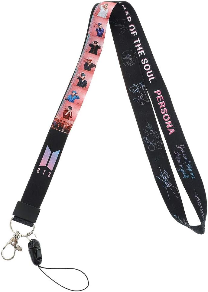 Youyouchard Kpop BTS MAP of The Soul : Persona Lanyard Keychain Holder Key Chain Lanyard Metal Clasp with Webbing Strap for Id Badges Card Keychain Phone, 1pcs(Style 10)