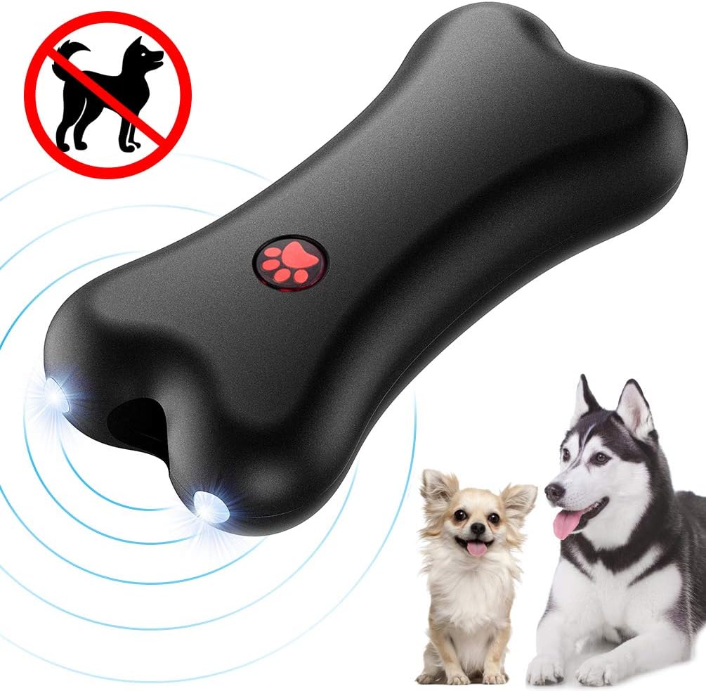 Petacc Hand-held Anti-barking Device Ultrasonic Dog Bark Deterrent Dog Barking Controller Training Device with LED Light, USB Charging
