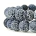 BEADNOVA 10mm Black Frosted Agate Unpolished Cracked Matte Gemstone Gem Strand Round Loose Beads for Jewelry Making