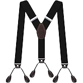 AYOSUSH Suspenders for Men Button End Heavy Duty Big and Tall Adjustable Elastic