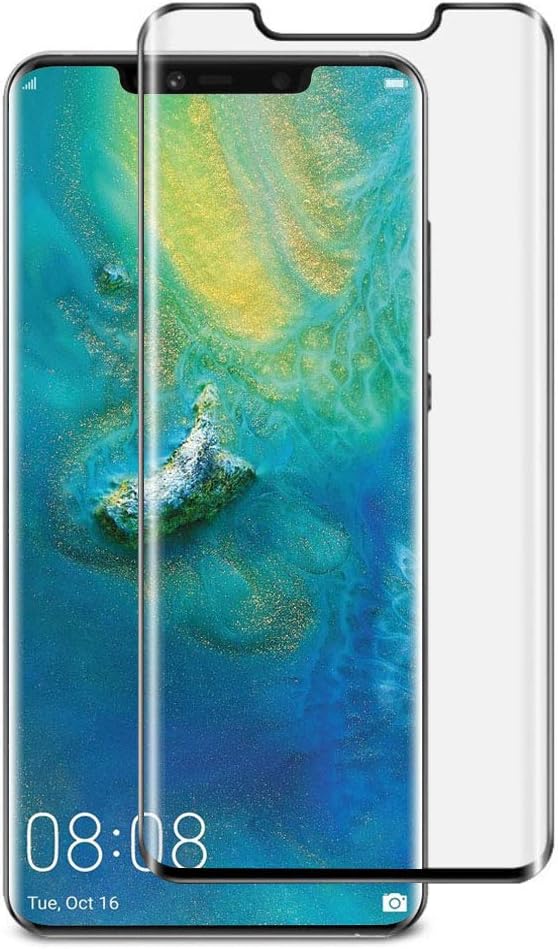 ZealBea Focus Huawei Mate20 Pro Screen Protector, 9H Hardness Tempered Glass Film / 3D Curved Edge/Scratch Resistance/Full Cover/Easy Install Protective Film for Huawei Mate 20 Pro (Black)