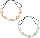 Zasjon Faux Pearl Floral Metal Headband - Elegant Bridal Bohemian Hair view 4