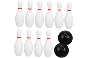 POPETPOP Mini Bowling Pins and Balls Set for Plastic Indoor and Outdoor Sports Game Easy Setup Small Bowling
