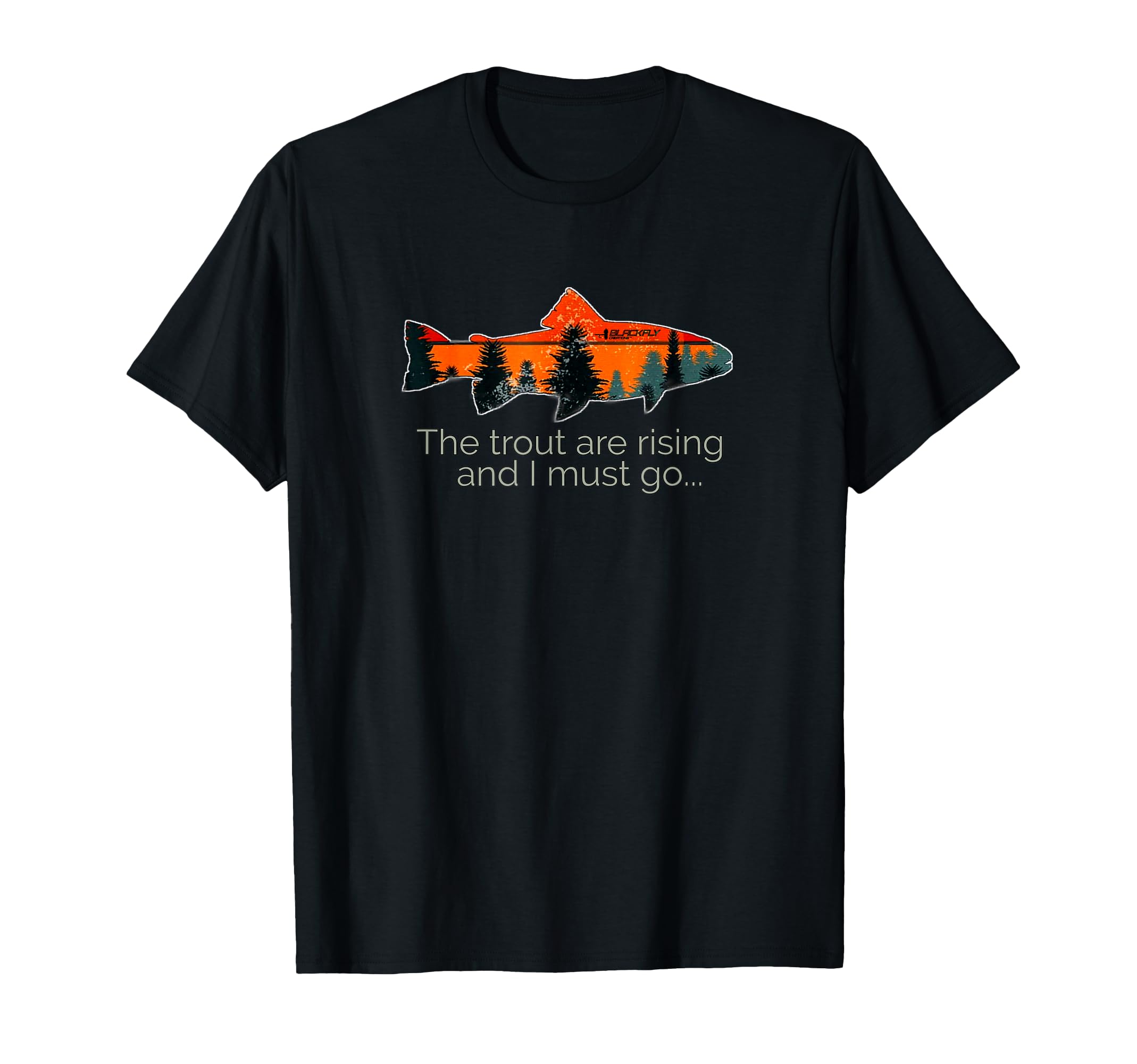 Fly Fishing Apparel & Decor Rising Trout Flies by Black Fly T-Shirt