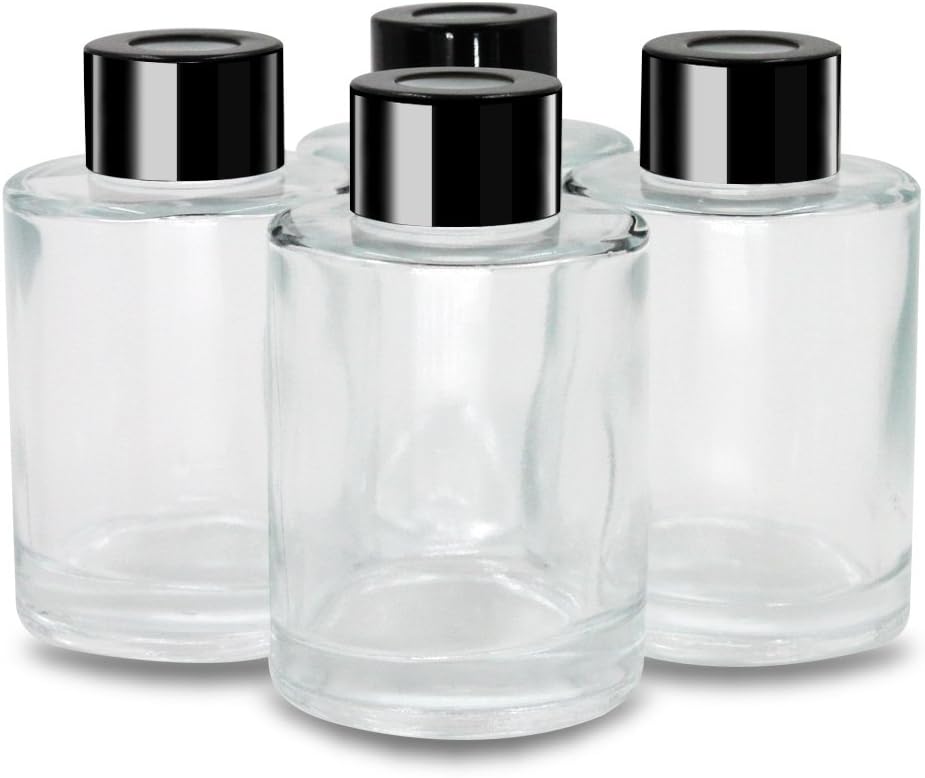 Feel Fragrance Reed Diffuser Bottles with Black Caps Refillable Glass Diffuser
