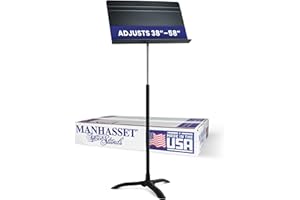 Manhasset Music Stand for Sheet Music - Tall Symphony Model - Long Lasting, Durable Manhasset Stand - Adjustable Height - 38" to 58" - Made in the USA