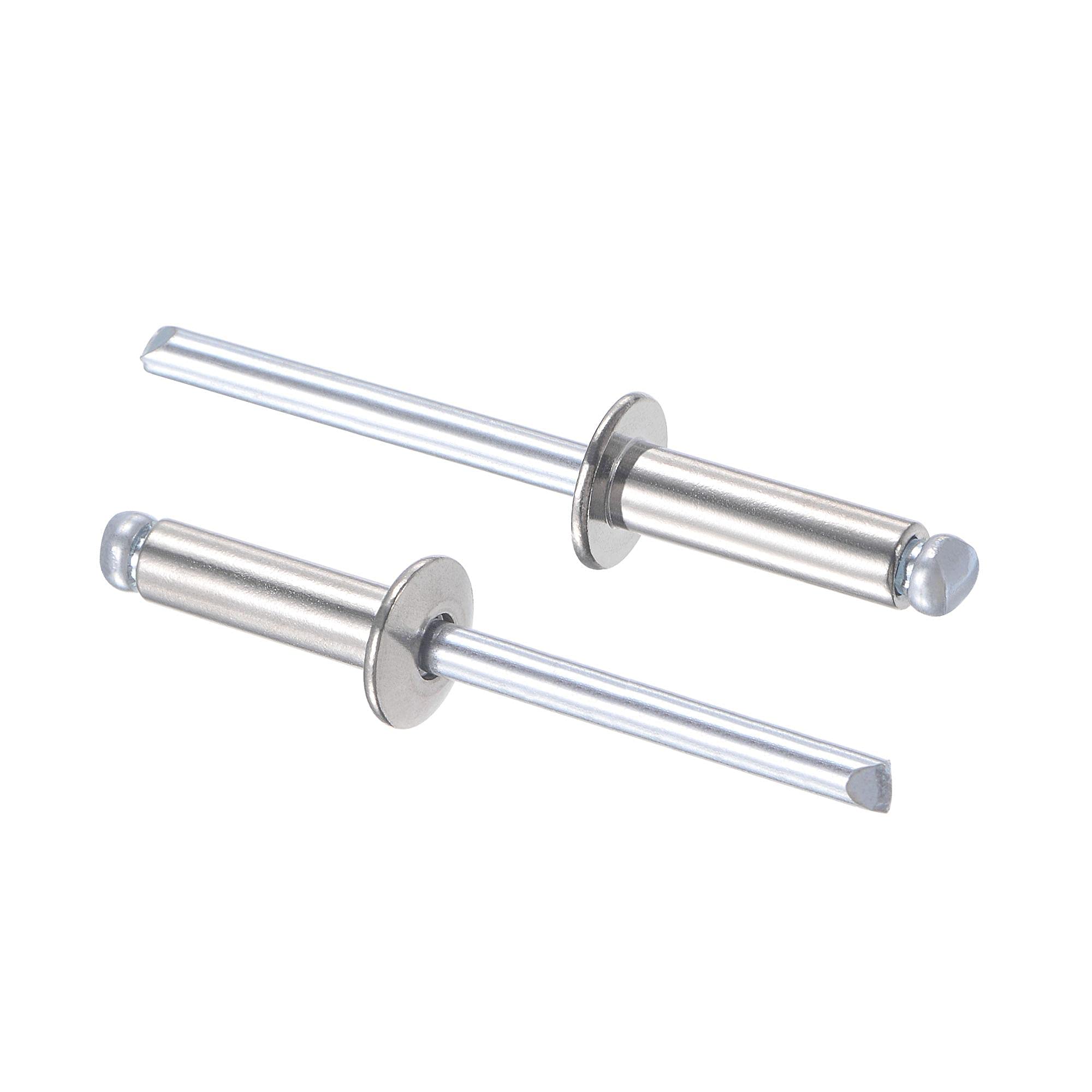 sourcing map Blind Rivets 304 Stainless Steel 5mm Diameter 16mm Grip Length Silver 100pcs