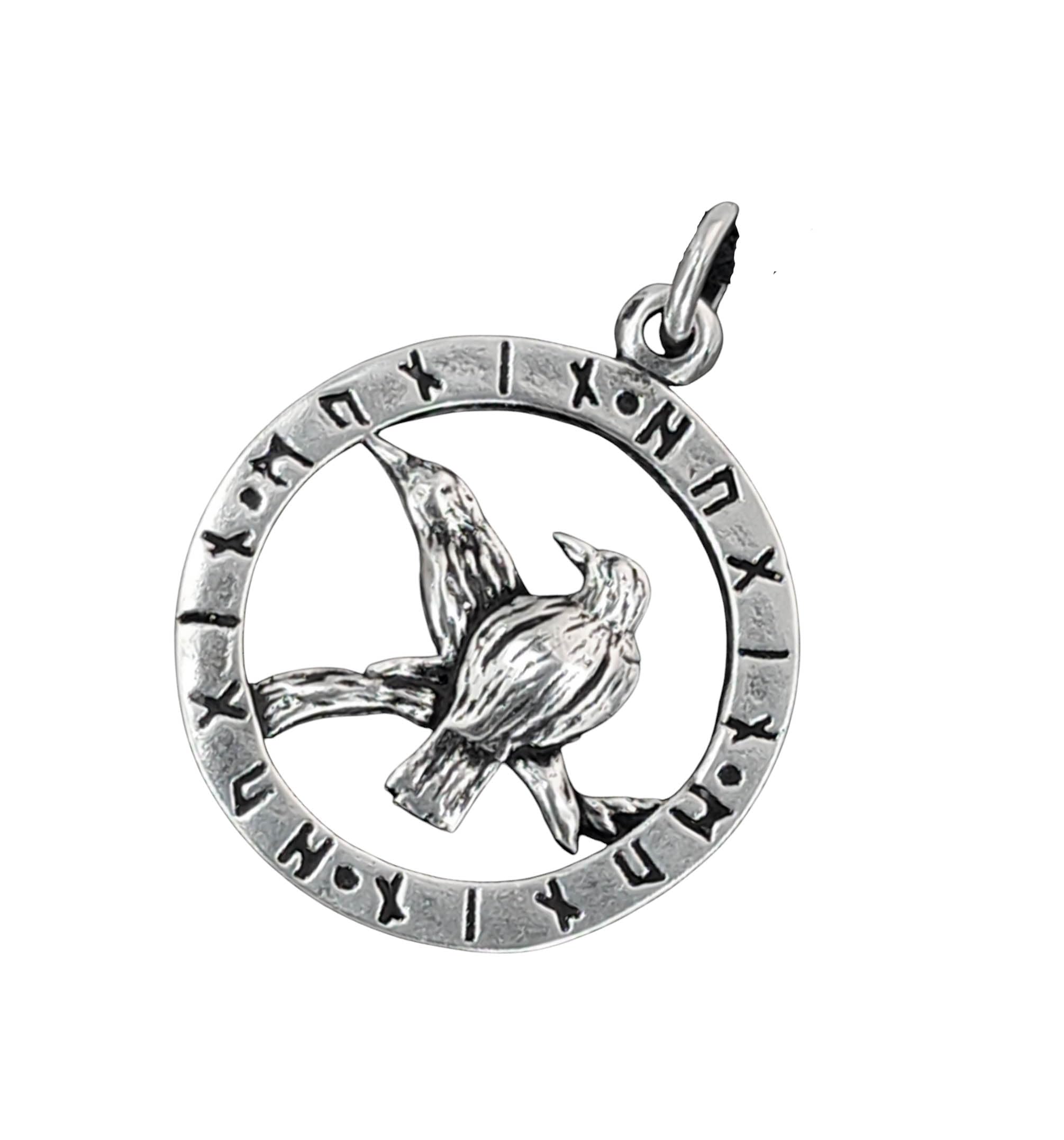 Kiss of Leather Raven Pendant 925 Sterling Silver No. 329