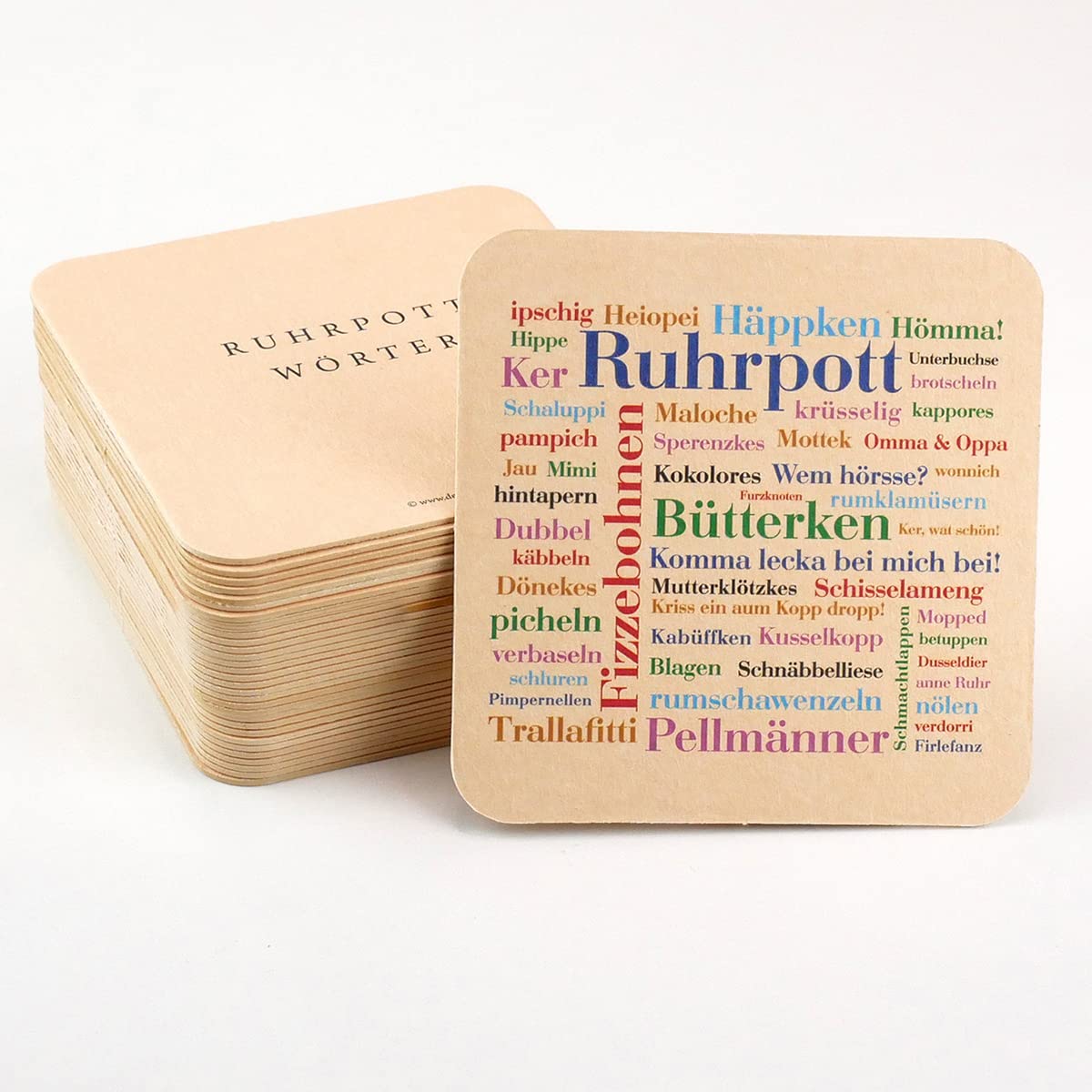30 beer mats Ruhrpott words, drinks coasters as a party gag or original guest gift