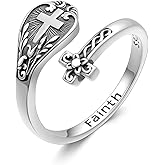 Shusukue Spoon Ring Sterling Silver Skull Rings Gothic Skull Adjustable Ring Hummingbird/Rose Flower Statement Ring Vintage Victorian Thumb Ring Jewelry Gift for Women