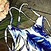 CUPSHE Women's Colorful Floral Print Strappy Padded Bikini Set Thong Sexy Swimwear (L, Blue)