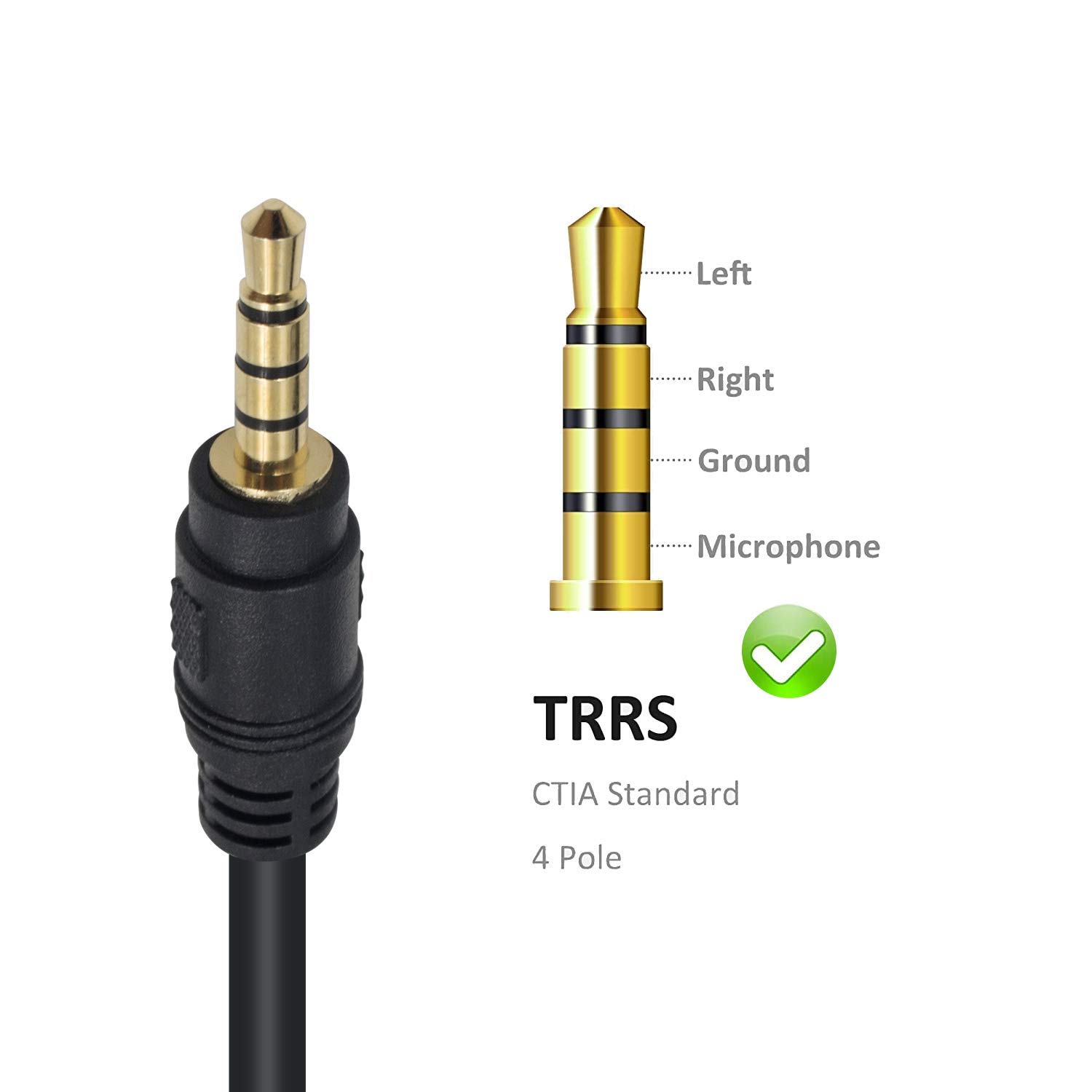 Poyiccot 3.5mm TRRS Splitter Mic Cable, 3.5mm AUX Cable 4 Pole 3.5mm Male to 4X 3.5mm TRRS Male Jack Y Stereo Auxiliary Cable Compatible Microphone: Industrial & Scientific