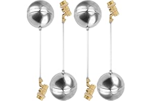 JAPCHET 4 Pcs Stainless Steel Float Ball Valve, 3/4 Inch DN20 Adjustable Water Tank Floating Ball Valve Switch, Automatic Bra
