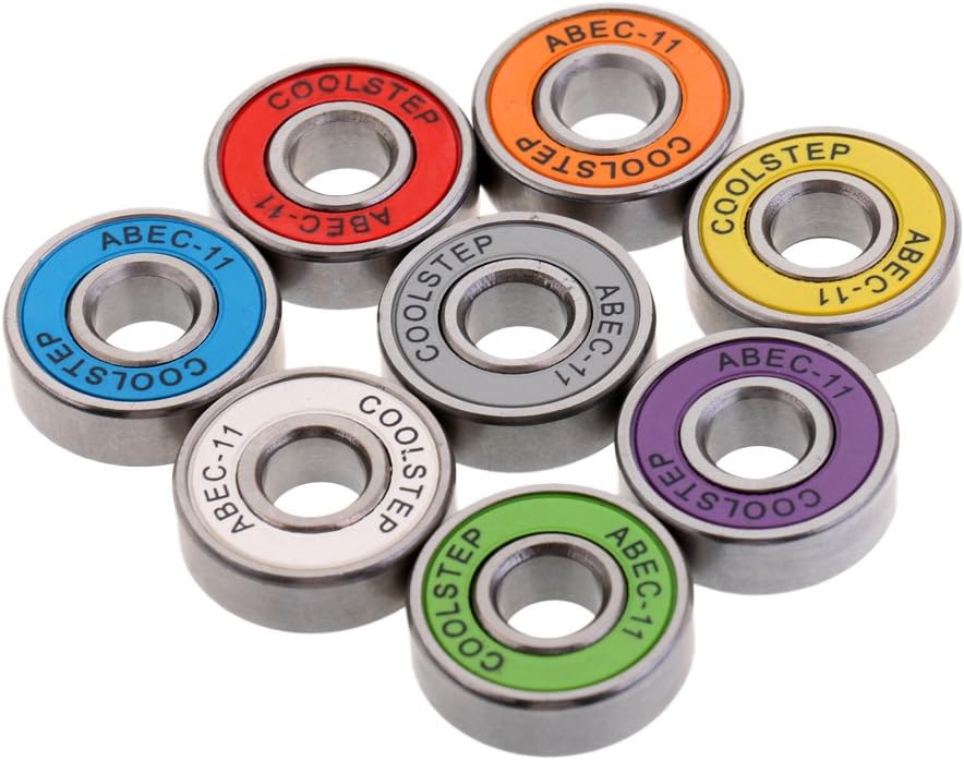 Baoblaze 8 Pieces Abec 11 Bearings for Longboards and Skateboards, Mixed Color